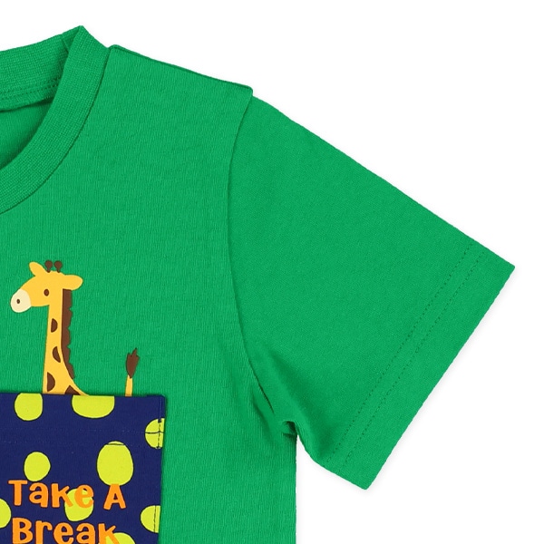 ポケット発泡プリント半袖Tシャツ