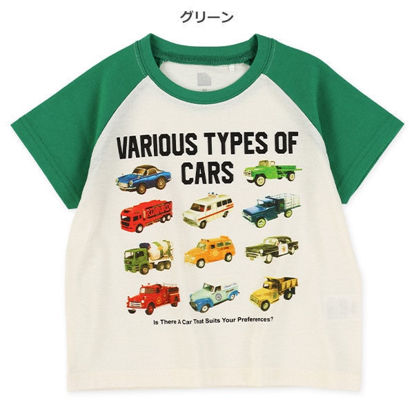 天竺くるま転写プリントラグラン半袖Tシャツ