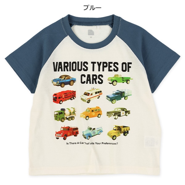 天竺くるま転写プリントラグラン半袖Tシャツ