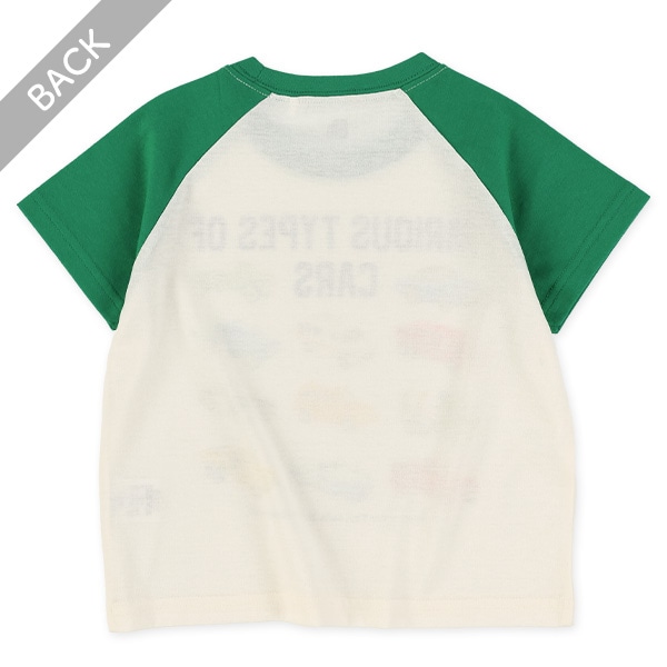 天竺くるま転写プリントラグラン半袖Tシャツ