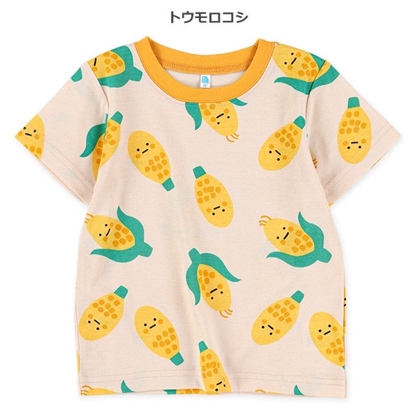 野菜フルーツ総柄半袖Tシャツ