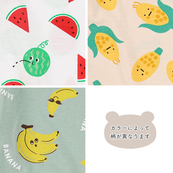 野菜フルーツ総柄半袖Tシャツ