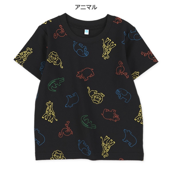生き物総柄半袖Tシャツ