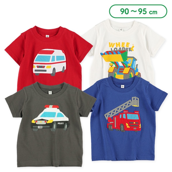 はたらくくるまブロック半袖Tシャツ