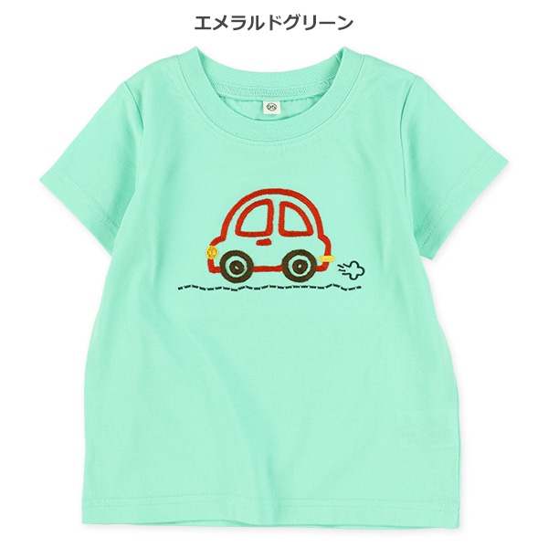 くるま刺繍半袖Tシャツ