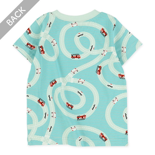 のりもの手描き風半袖Tシャツ