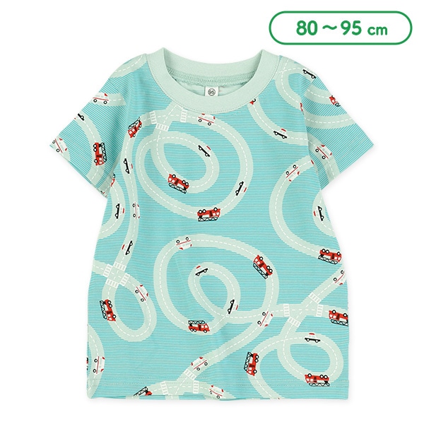 のりもの手描き風半袖Tシャツ