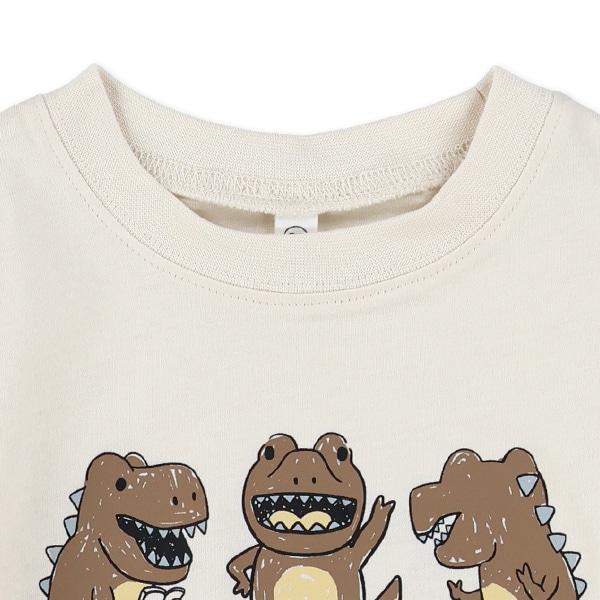 恐竜・パンダ前後プリント半袖Tシャツ