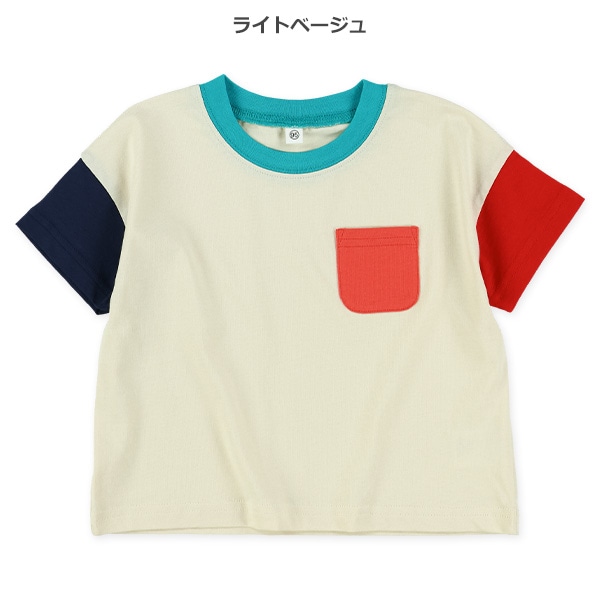 ポケット配色半袖Tシャツ