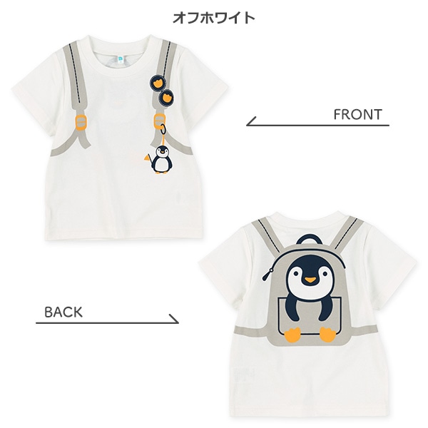 サスペンダー前後プリント半袖Tシャツ