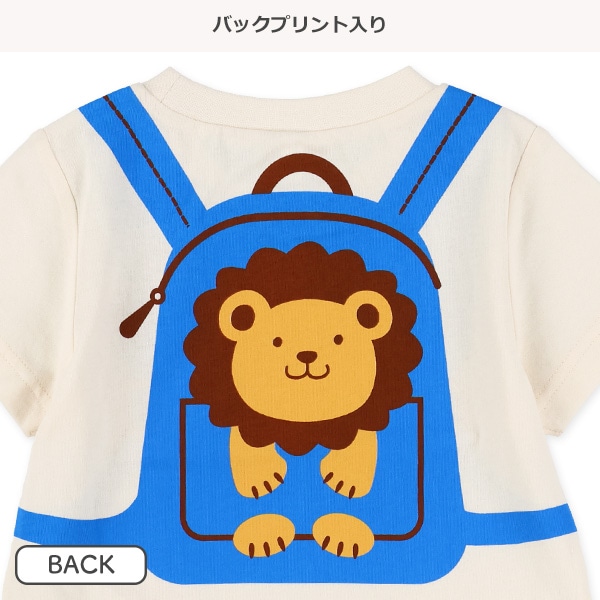 サスペンダー前後プリント半袖Tシャツ