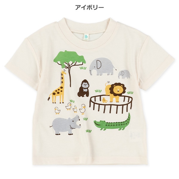 アニマルいっぱいプリント半袖Tシャツ