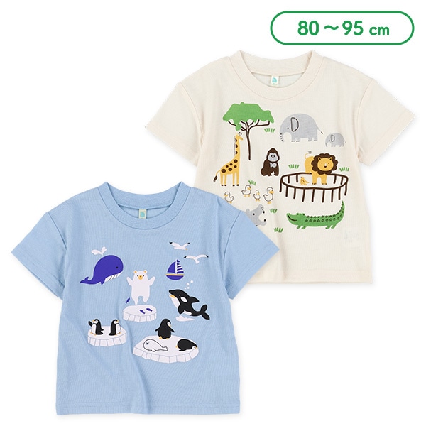 アニマルいっぱいプリント半袖Tシャツ