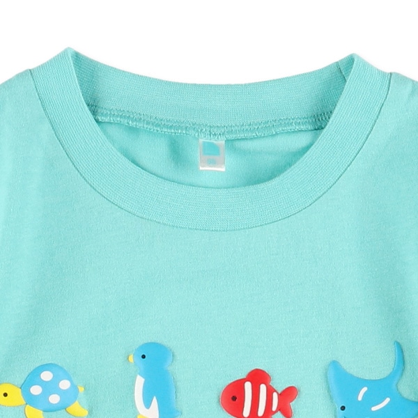 カラフル発泡プリント半袖Tシャツ（どうぶつ・くるま・恐竜・うみ）