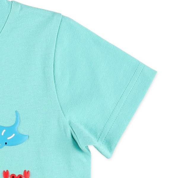 カラフル発泡プリント半袖Tシャツ（どうぶつ・くるま・恐竜・うみ）