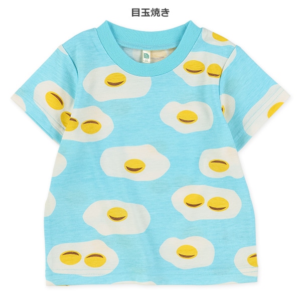 食べもの・乗り物総柄半袖Tシャツ