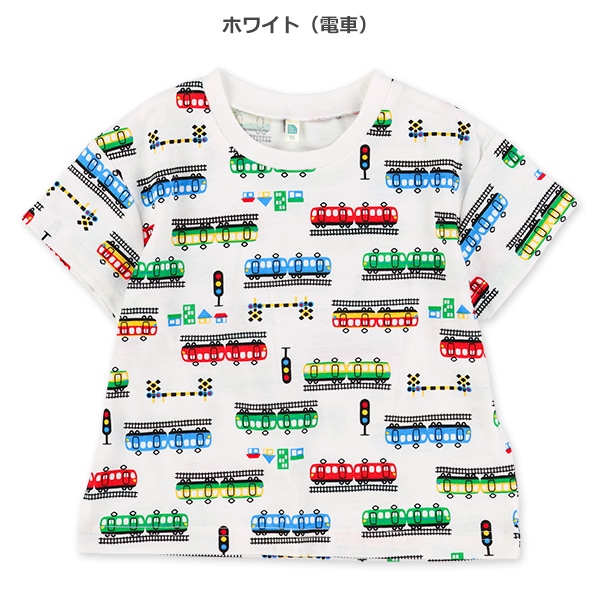 電車・汽車カラフル半袖Tシャツ