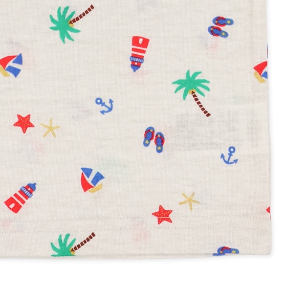 ビーチ総柄半袖Tシャツ