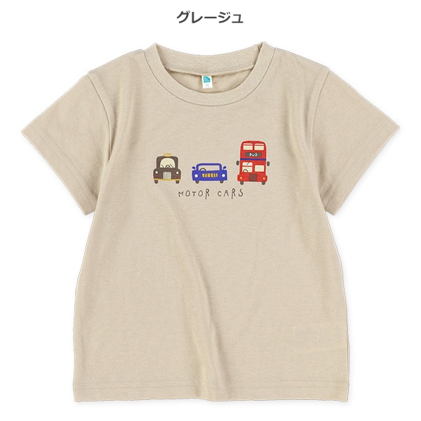 くるまプリント半袖Tシャツ