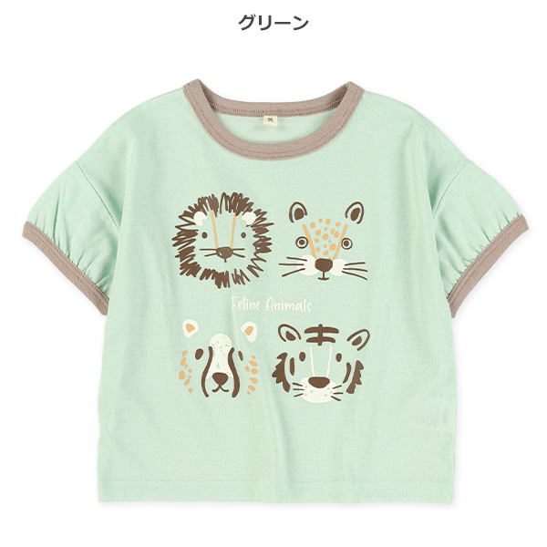 アニマルフェイスプリント半袖Tシャツ