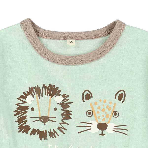 アニマルフェイスプリント半袖Tシャツ