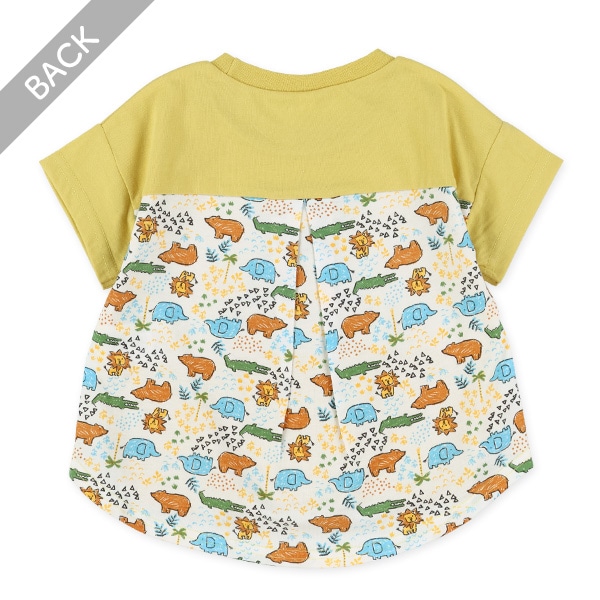 後ろ切り替えドロップショルダーTシャツ