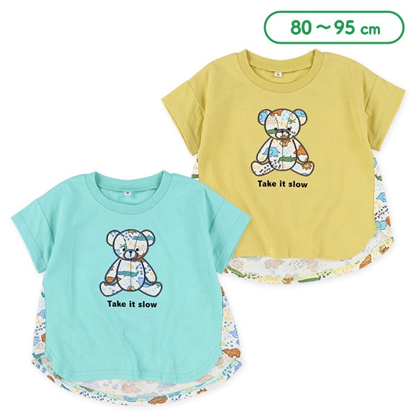 後ろ切り替えドロップショルダーTシャツ