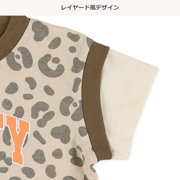 アニマルロゴレイヤード風半袖Tシャツ