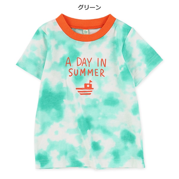 ロゴタイダイ風半袖Tシャツ