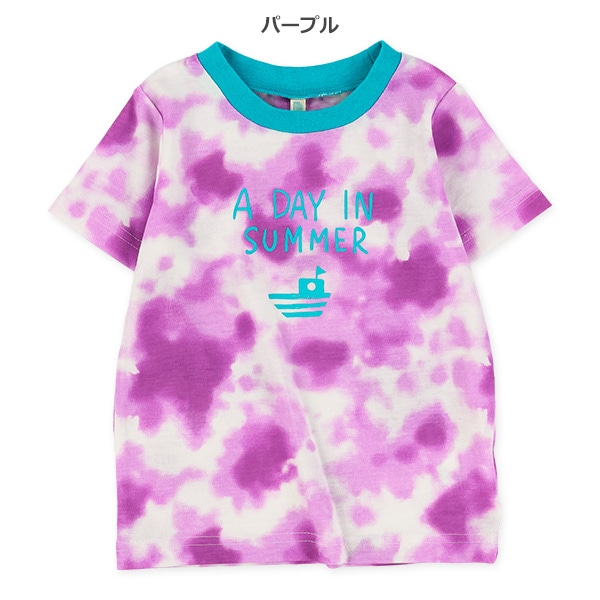 ロゴタイダイ風半袖Tシャツ