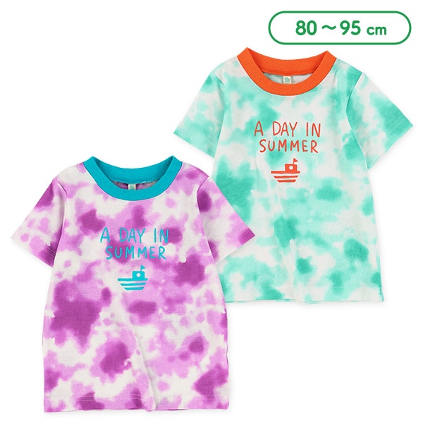 ロゴタイダイ風半袖Tシャツ