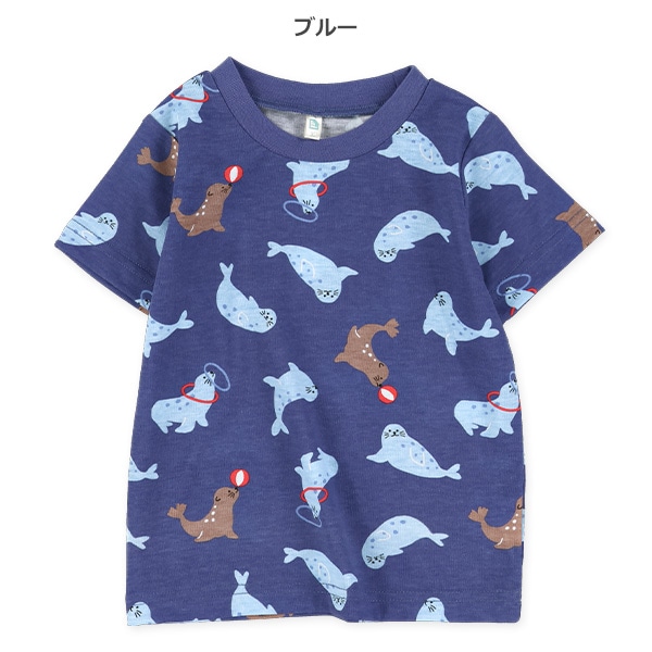 生き物総柄半袖Tシャツ