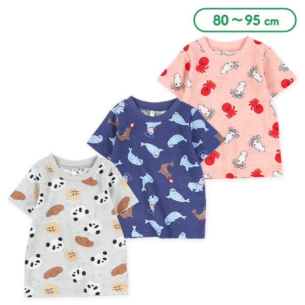 生き物総柄半袖Tシャツ