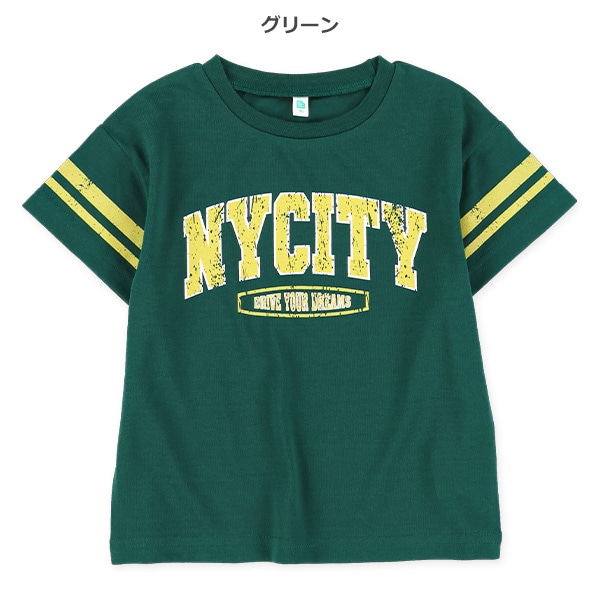 かすれ風アメカジプリント半袖Tシャツ
