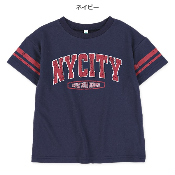 かすれ風アメカジプリント半袖Tシャツ