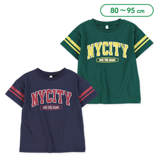 かすれ風アメカジプリント半袖Tシャツ