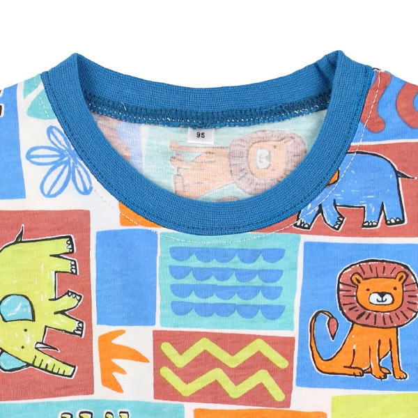 アニマル総柄ドロップショルダー半袖Tシャツ
