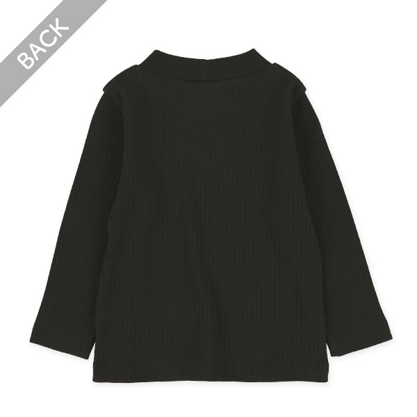 リブハイネック長袖Tシャツ