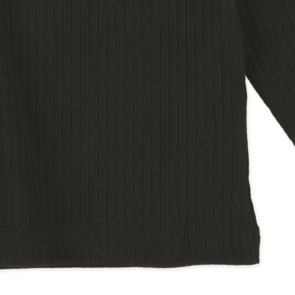 リブハイネック長袖Tシャツ