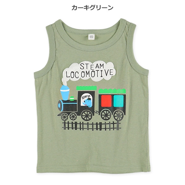 のりもの発泡プリントタンクトップ