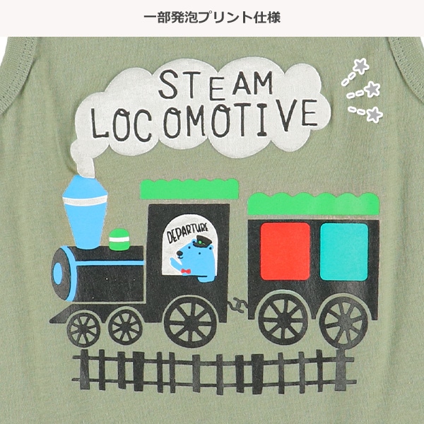 のりもの発泡プリントタンクトップ