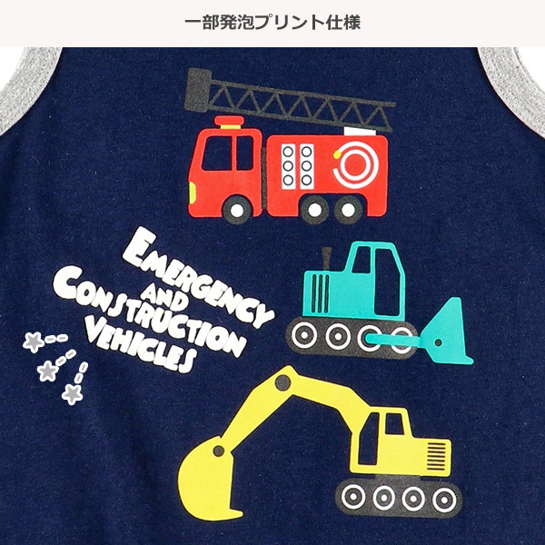 のりもの発泡プリントタンクトップ