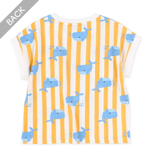 ストライプくじらフレンチTシャツ