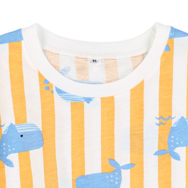 ストライプくじらフレンチTシャツ