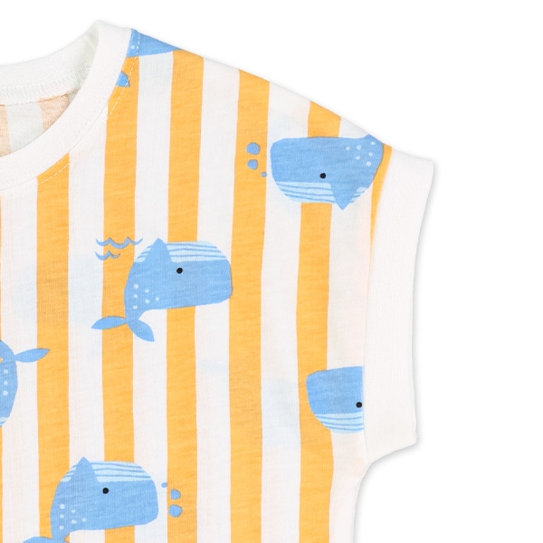 ストライプくじらフレンチTシャツ
