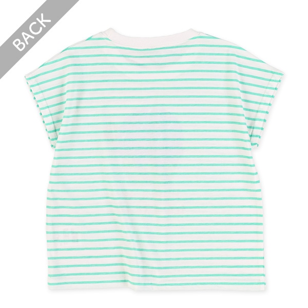 ボーダーアイスドロップショルダー半袖Tシャツ