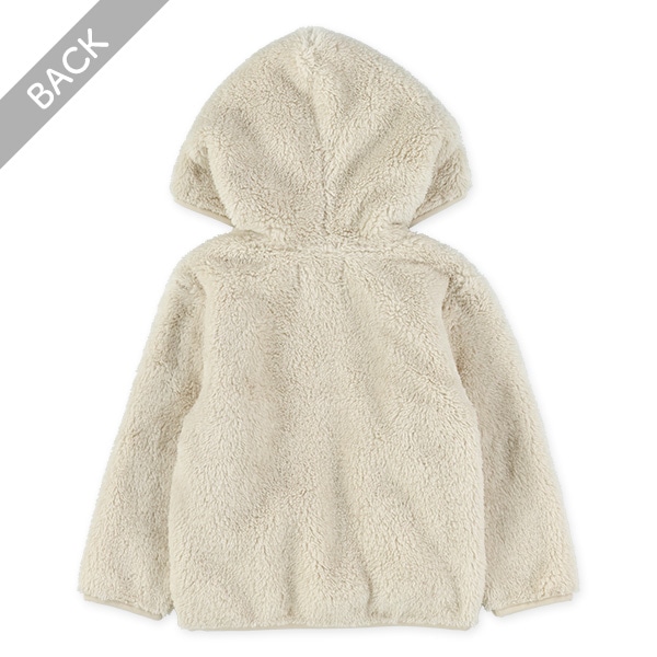 無地フリースくま耳フード付きジャケット