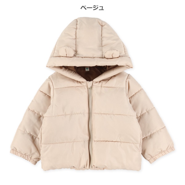 耳付きフード中綿ジャケット