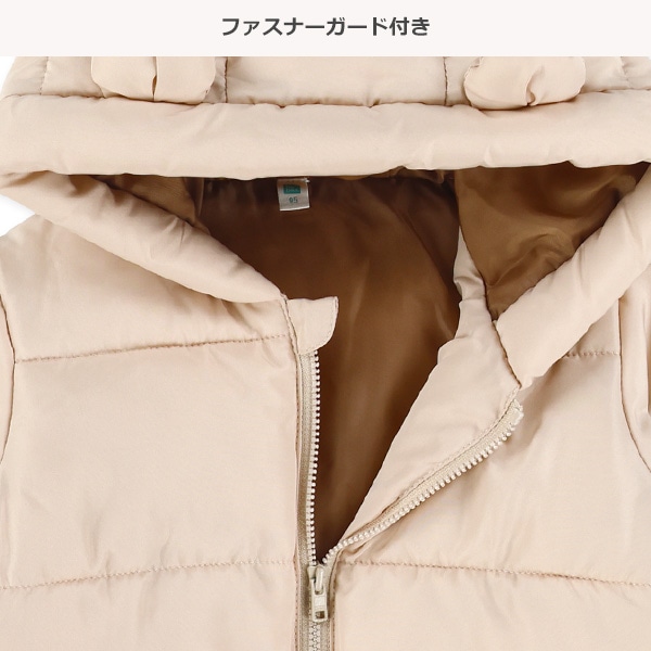 耳付きフード中綿ジャケット