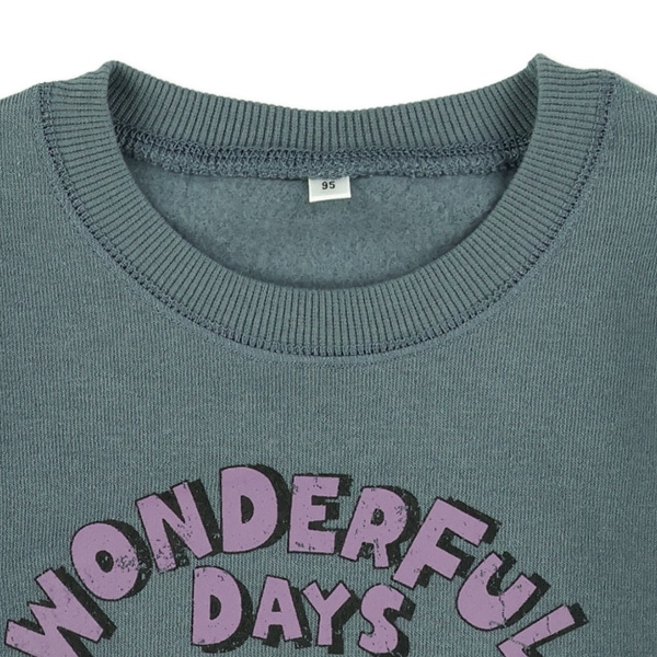 裏起毛いぬヴィンテージ風脇リブトレーナー